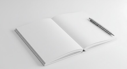 Blank Notebook and Pen Mockup: Simple and Elegant Design
