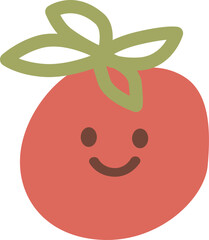 Whimsical Smiling Tomato Cartoon Illustration
