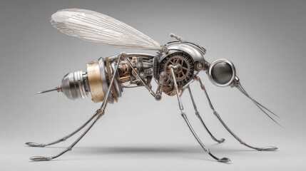 Steampunk mechanical mosquito