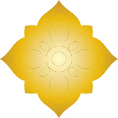 Gold Thai art decorative motif vector isolated on white background