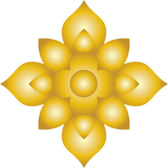 Gold Thai art decorative motif vector isolated on white background