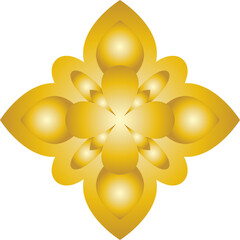 Gold Thai art decorative motif vector isolated on white background