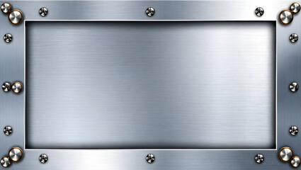 Frame of Steel: A striking metallic frame, composed of polished steel and sturdy rivets, provides a captivating background for any content or design. It is a symbol of strength and industry.