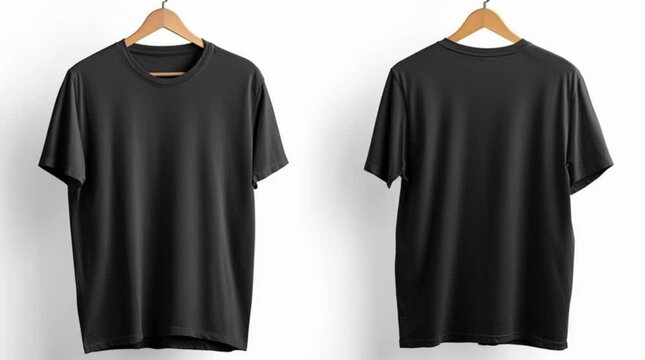 Black t-shirt mockup on white 
