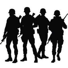 Soldiers Icon single vector shilhouette 