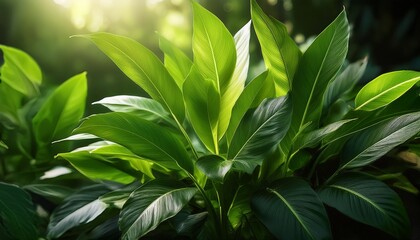 Obraz premium beautiful plant with lush green leaves displaying nature s vibrancy and freshness in an inviting environment