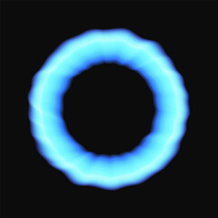 Concentric wavy circles that makes a twisted round glowing shape.