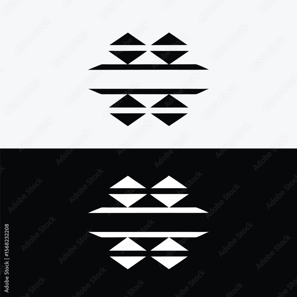Poster a geometric abstract logo design with triangles and lines is isolated on white background