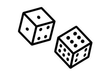 Two Dice silhouette vector illustration