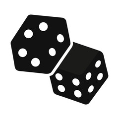 Two Dice silhouette vector illustration