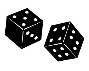 Two Dice silhouette vector illustration