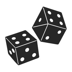 Two Dice silhouette vector illustration