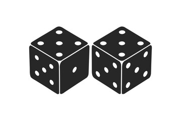 Two Dice silhouette vector illustration