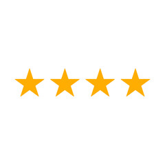 Four Golden Stars: High Rating, Quality, Review Icon