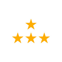 Obraz premium Four Golden Stars: High Rating, Quality, Review Icon