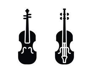 Fototapeta premium Violin icon silhouette vector illustration