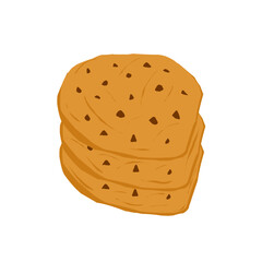 Cookies illustration with chocolate. Crispy cookies food illustration. Flat design cookies with crumbs. Sweet cookies illustration. Sweet food illustration 