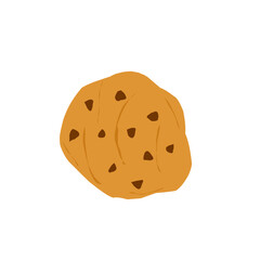 Cookies illustration with chocolate. Crispy cookies food illustration. Flat design cookies with crumbs. Sweet cookies illustration. Sweet food illustration 
