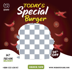 Business burger food post Social Media Template