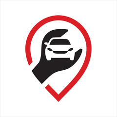 Mobile Car Service Location Logo Auto Repair and Vehicle Assistance Icon