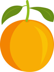 A vibrant, cartoon-style illustration of a single orange fruit.