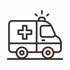 ambulance car vector illustration, Flashing Ambulance Icon, Emergency Medical Response