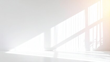 Obraz premium Sunlight casts shadows on a white room