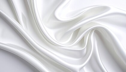 Smooth white silk fabric folds