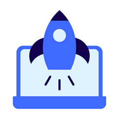 Laptop with rocket icon