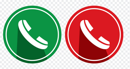 Ringing phone icon set. Telephone call sign. Smartphone ringing symbol on Transparent background. Vector illustration. EPS 10.