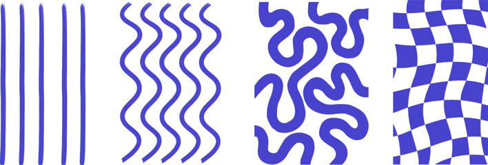 Dynamic Wavy Line Patterns. Abstract Modern Textile Backgrounds.