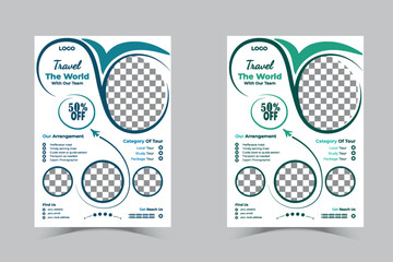 Explore the world travel flyer design template