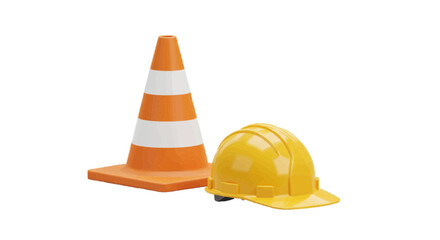 traffic cone and helmet