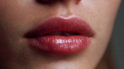 Naklejka premium Captivating close up of vibrant red lips