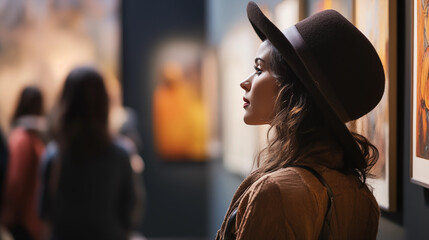 Woman looking at Art