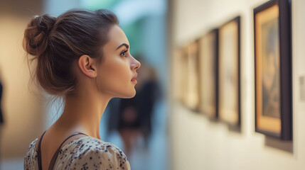 Woman looking at Art