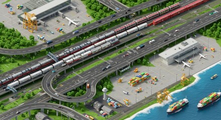 aerial view of highway