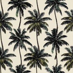 A seamless pattern of palm trees