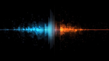 Colorful line with blue and orange segments, with many dots scattered throughout