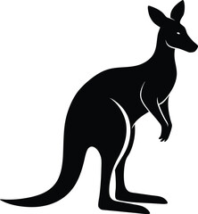 kangaroo silhouette vector illustration on white background