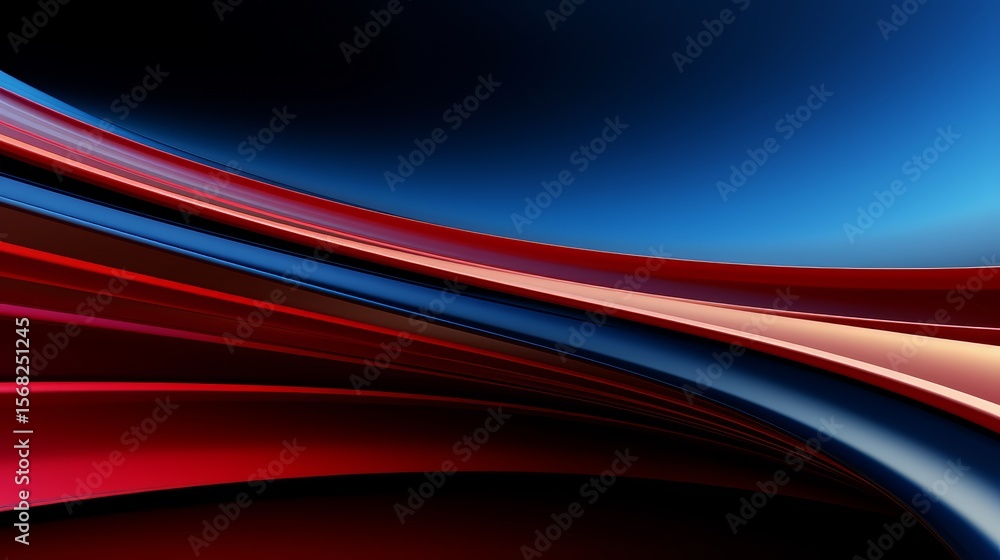 Wall mural blue and red striped background with a red line in the middle. the blue and red stripes are very bol