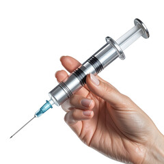 Syringe held in hand medical injection healthcare illustration