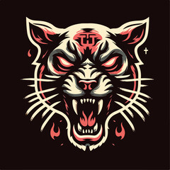 ferocious panther vector illustration 