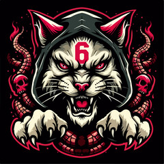 ferocious panther vector illustration 