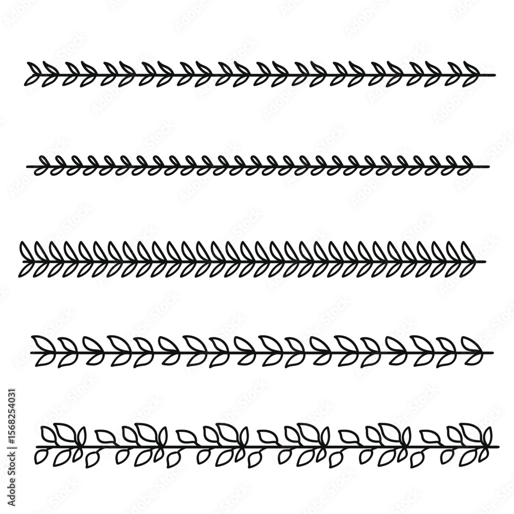 Wall mural vines divider for text layout separator decoration element collection.