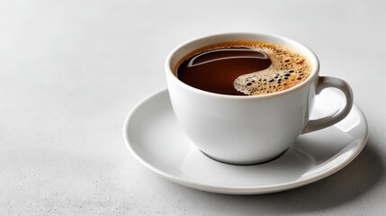 Coffee Cup with Dark Coffee on Saucer