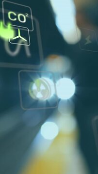 Animation of digital icons over train