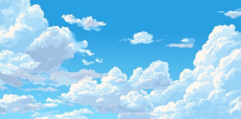 cartoon clouds on blue background