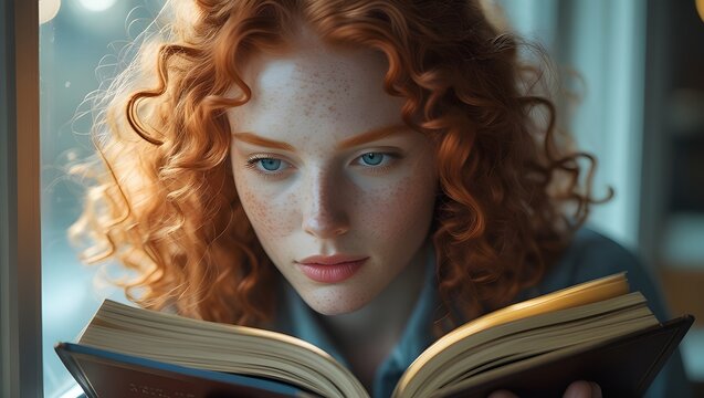 woman reading a book