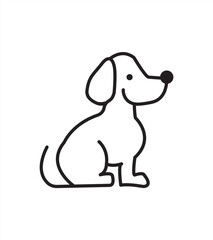 Dog Line Icon. Editable Stroke. White background, vector illustrator